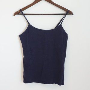 Hanes Shelf Bra Navy Blue Cami Large